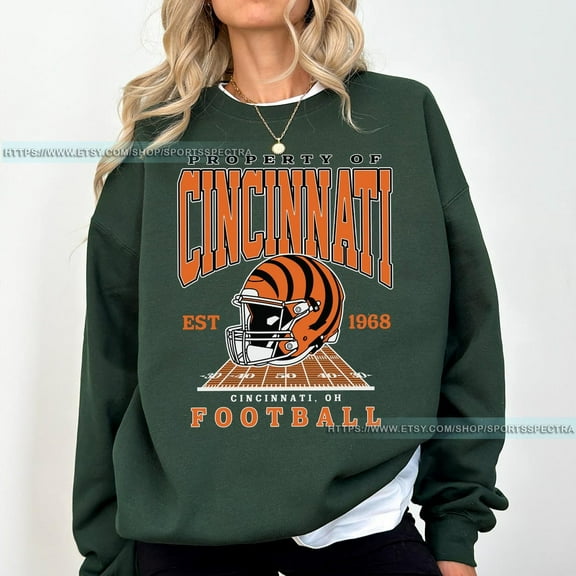 Cincinnati Football Vintage Sweatshirt, Cincinnati Football Game Day Sweater,Forest Green Color,Size M