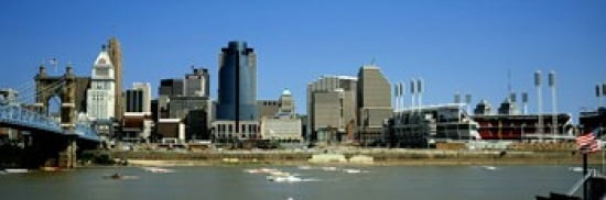 Cincinnati OH Canvas Art - Panoramic Images (36 x 12)