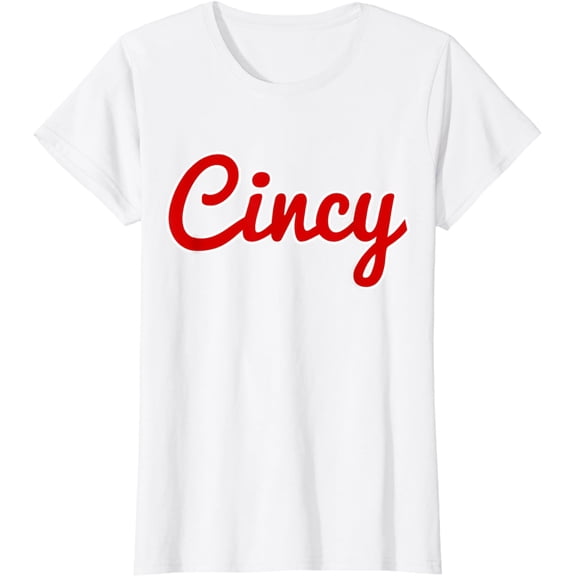 Cincinnati Ohio Classic Red Script Cincy City T Shirt
