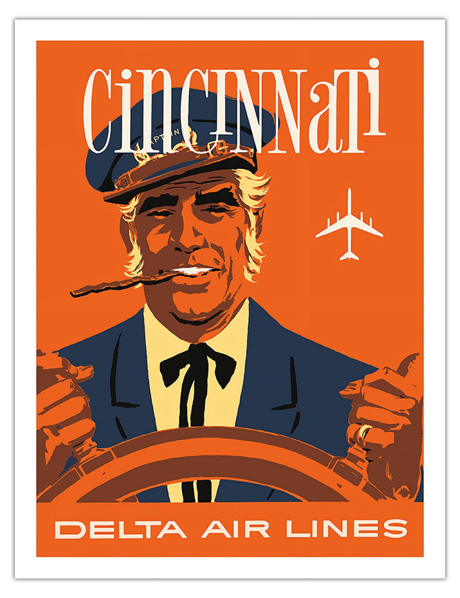 Cincinnati Ohio - Delta Air Lines - Riverboat Captain - Vintage Airline ...