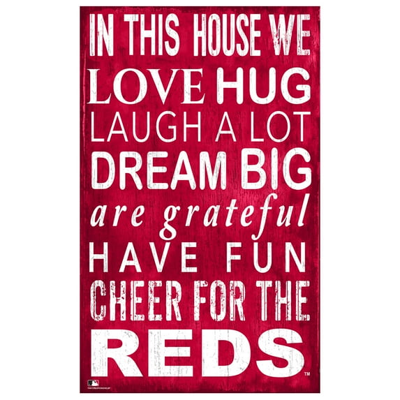 Cincinnati Reds 11" x 19" In This House Sign - No Size