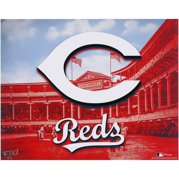 Cincinnati Reds 16" x 20" Photo Print - Art and Signed by Brian Konnick - Limited Edition of 25 - Fanatics Authentic Certified