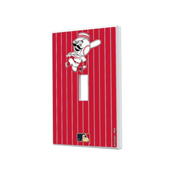 Cincinnati Reds 1953-1967 Cooperstown Pinstripe Single Toggle Light Switch Plate
