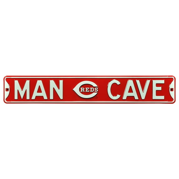 Cincinnati Reds 6" x 36" Man Cave Steel Street Sign - Red - No Size