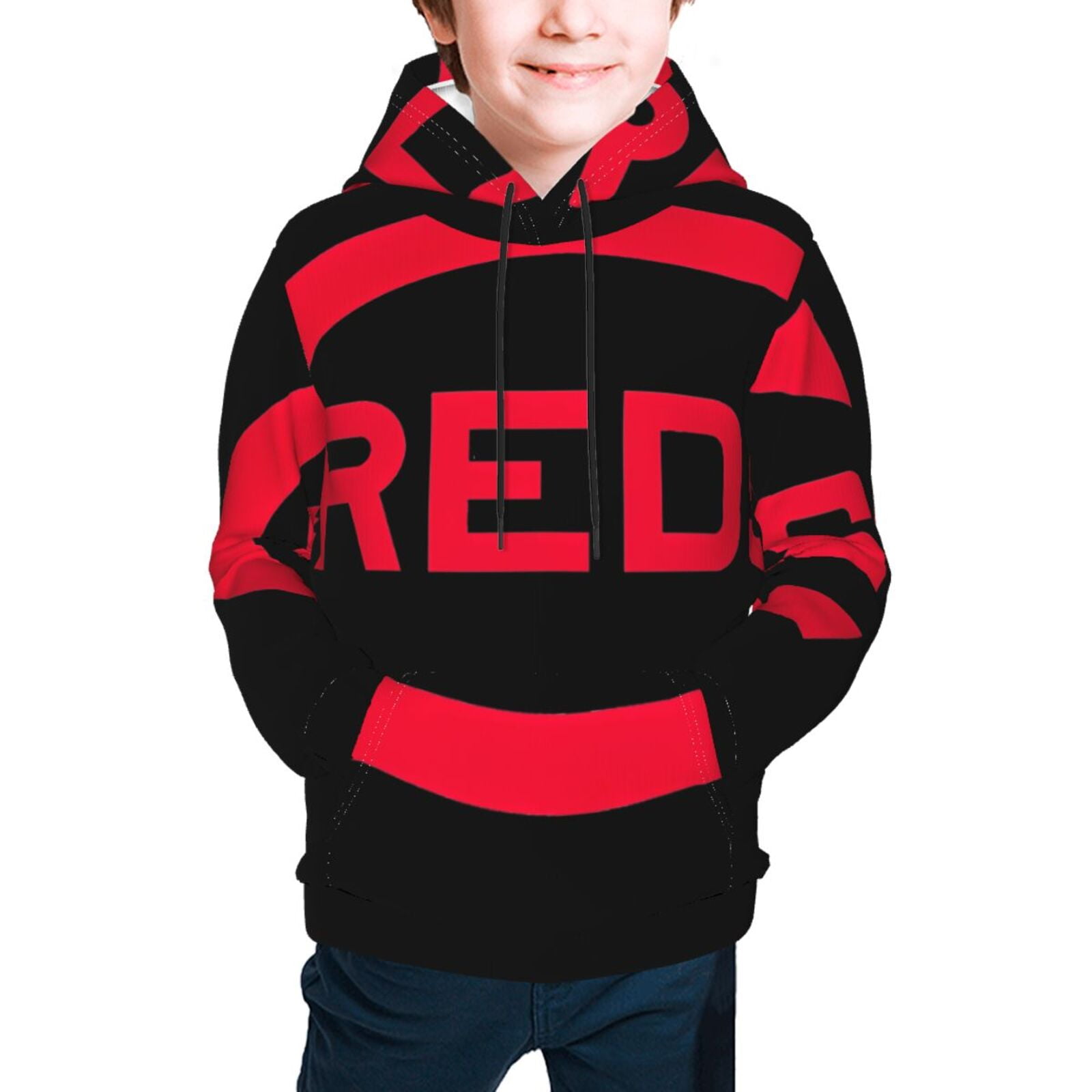 Cincinnati_Reds Boys Girls Hooded Sweatshirt Kids Casual Hooded Sweater