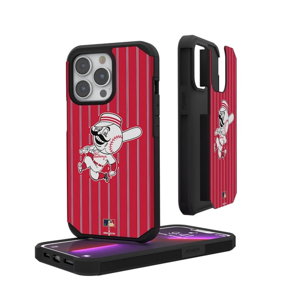 Cincinnati Reds Red iPhone Pinstripe Cooperstown Design Rugged Case