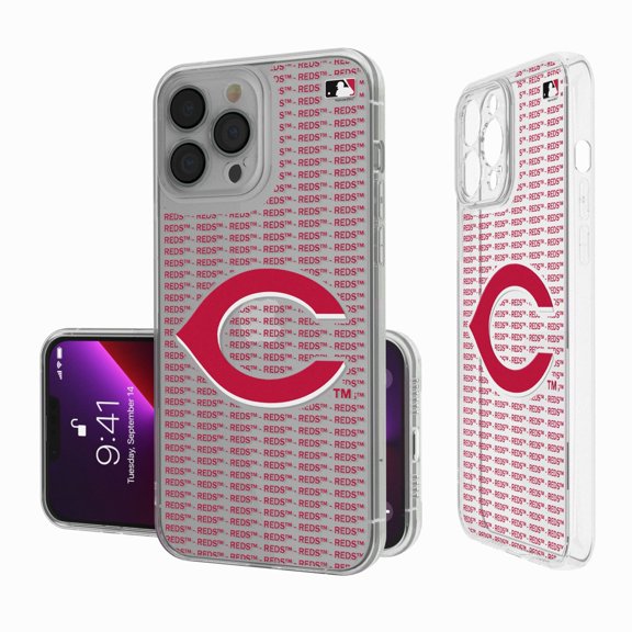 Cincinnati Reds Text Backdrop Clear iPhone Case