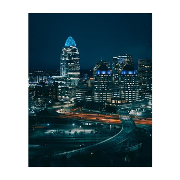 Cincinnati Skyline - Cincinnati Ohio Photography Unframed Wall Art Print 8 x 10 inches