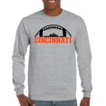 thumbnail image 1 of Cincinnati Skyline Football Long Sleeve T-shirt Bleed Orange and Black Game Day Fantasy League Champions Tailgating, 1 of 7