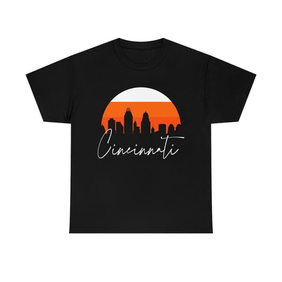 Cincinnati Skyline Shirt - Unisex Heavy Cotton Tee Shirt