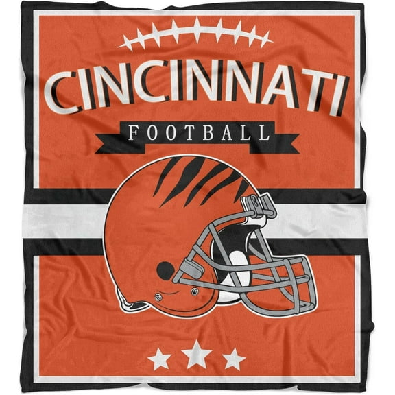 Cincinnati Throw Blanket Gift for Men Women,Blanket for Sofa Bed Sofa Living Room Chair,Football Team Throw Blanket 50X60 Inches.