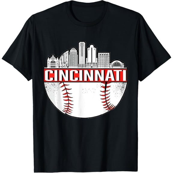 Cincinnati Vintage Baseball Tee Distressed Gameday Retro T-Shirt
