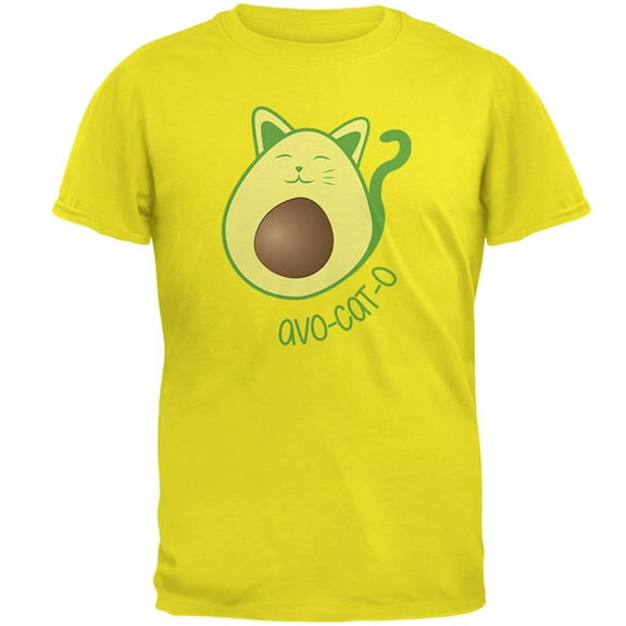 Cinco De Mayo Avocado Cat Avocato Mens T-Shirt Bright Yellow 2XL
