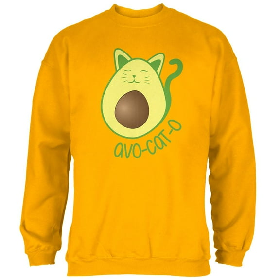 Cinco De Mayo Avocado Cat Mens Sweatshirt Gold LG