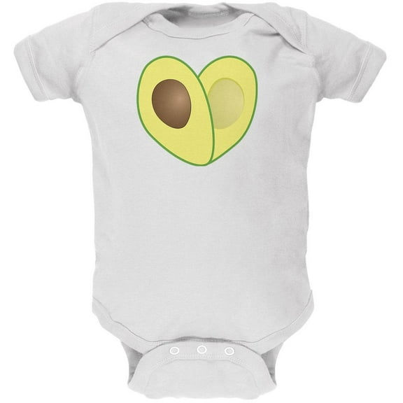 Cinco De Mayo Avocado Heart Soft Baby One Piece White 3-6 M