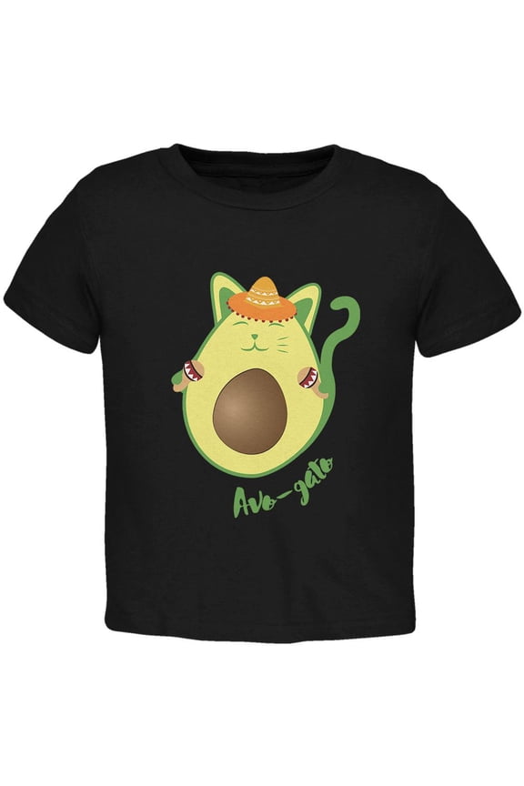 Cinco De Mayo Avogado Avocato Avocado Cat Spanish Toddler T Shirt Black 4T