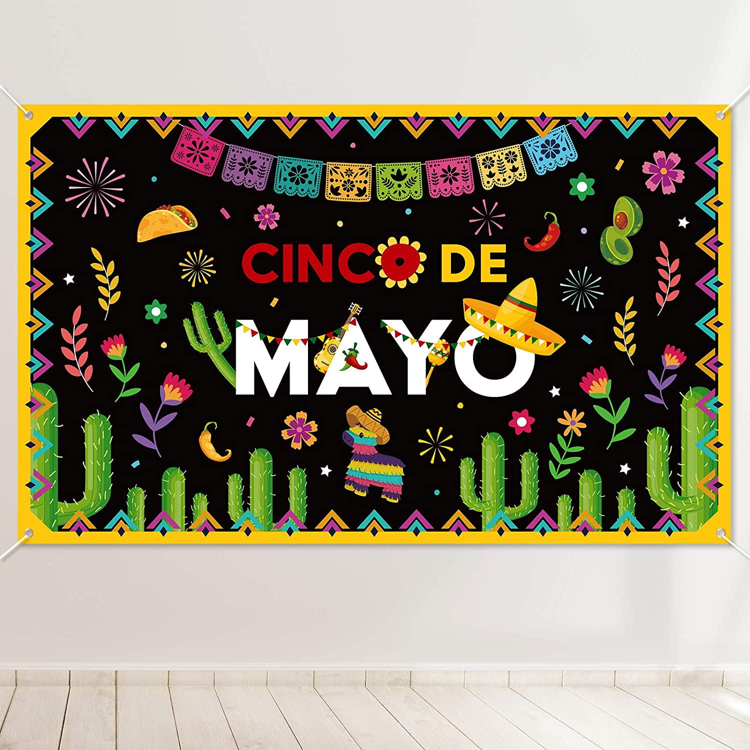 Mexican Fiesta Party Decorations - Cinco De Mayo - 6 Paper Fans, 5 Flowers  Pom Poms, 2 Papel Picado, 1 Pennants Garland, Taco Bout Tuesday, Birthday,  Engagement Supplies 