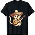thumbnail image 1 of Cinco De Mayo Cat Sombrero Guitar Cute Mexican Cat Men Women T-Shirt, 1 of 5