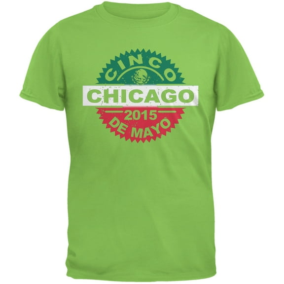 Cinco De Mayo - Chicago Lime Green Adult T-Shirt - 2X-Large