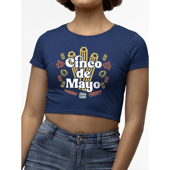 Cinco De Mayo Churros Festive Celebration Design Women's Crop Tee