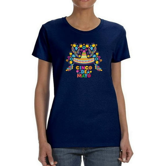 Cinco De Mayo Color Feathers Shaped T-Shirt Women -Image by Shutterstock, Female XX-Large