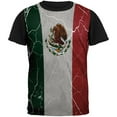 thumbnail image 1 of Cinco De Mayo Distressed Mexican Flag All Over Mens Black Back T Shirt Multi LG, 1 of 1
