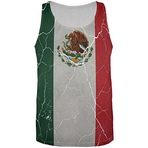 Cinco De Mayo Distressed Mexican Flag All Over Mens Tank Top Multi X-LG