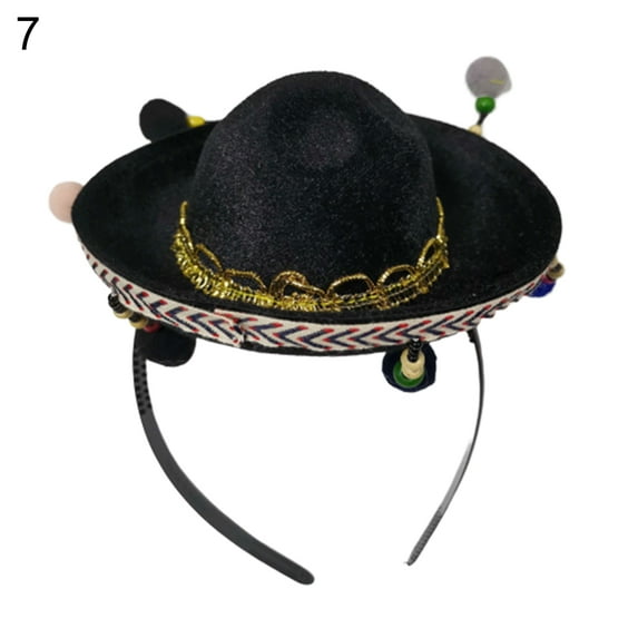 Cinco De Mayo Fiesta Fabric Sombrero Headbands Party Costume for Fun Fiesta Hat Party Supplies, Luau Event Photo Props, Mexican Theme Decorations Party Favors.