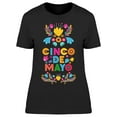 thumbnail image 1 of Cinco De Mayo Floral Lettering T-Shirt Women -Image by Shutterstock, Female XX-Large, 1 of 4