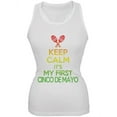 thumbnail image 1 of Cinco De Mayo - Keep Calm First Cinco De Mayo White Juniors Soft Tank Top - Medium, 1 of 1