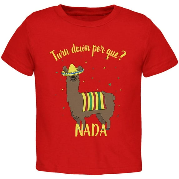 Cinco De Mayo Llama Fiesta Toddler T Shirt Red 3T