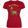 thumbnail image 1 of Cinco De Mayo Llama No Problem Problemo No Probllama Juniors Soft T Shirt Red 2XL, 1 of 1