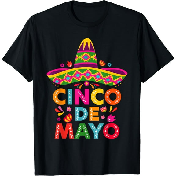 Cinco De Mayo Mexican Fiesta 5 De Mayo Men Women T-Shirt men and women can wear, black, white, gifts