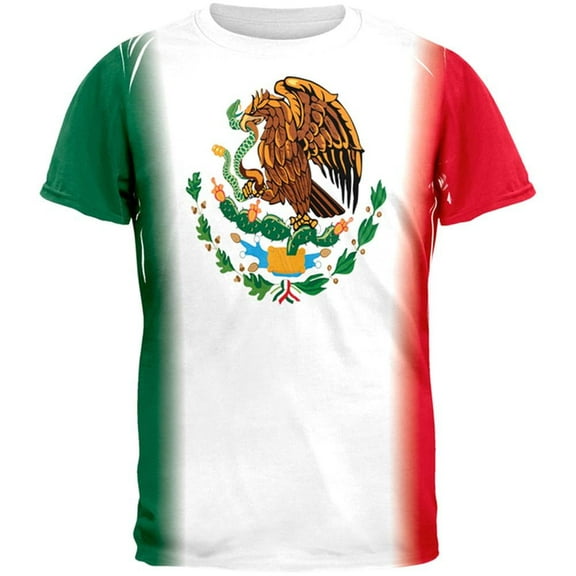 Cinco De Mayo - Mexican Flag All Over Adult T-Shirt - X-Large