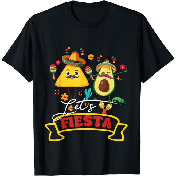 Cinco De Mayo Mexican Party, Funny Lets Fiesta Taco Avocado T-Shirt