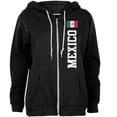 thumbnail image 1 of Cinco De Mayo Mexico Flag World Cup Womens Full Zip Hoodie Black MD, 1 of 1