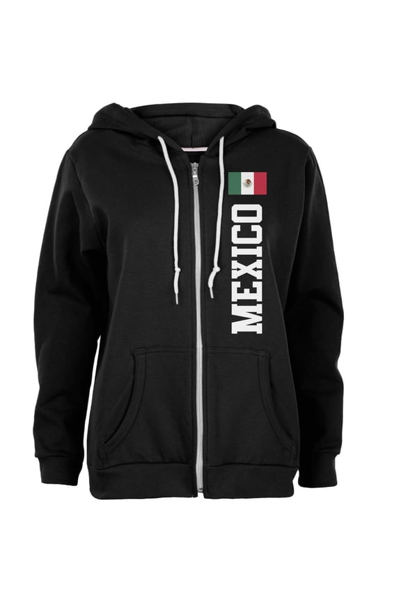 Cinco De Mayo Mexico Flag World Cup Womens Full Zip Hoodie Black SM