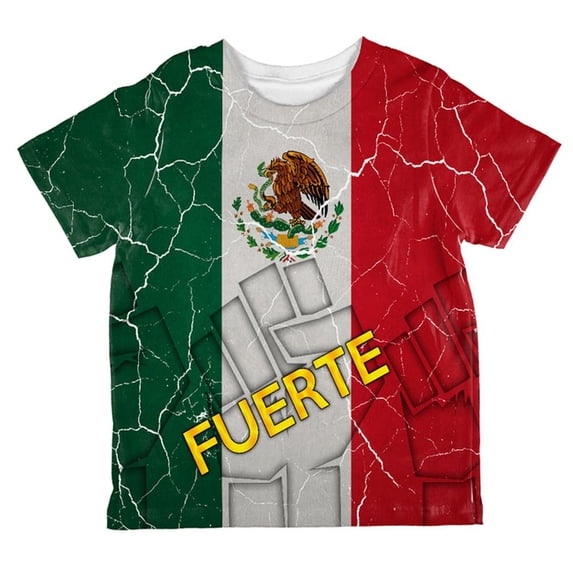 Cinco De Mayo Mexico Fuerte Strong Mexican Flag All Over Toddler T Shirt Multi 6T