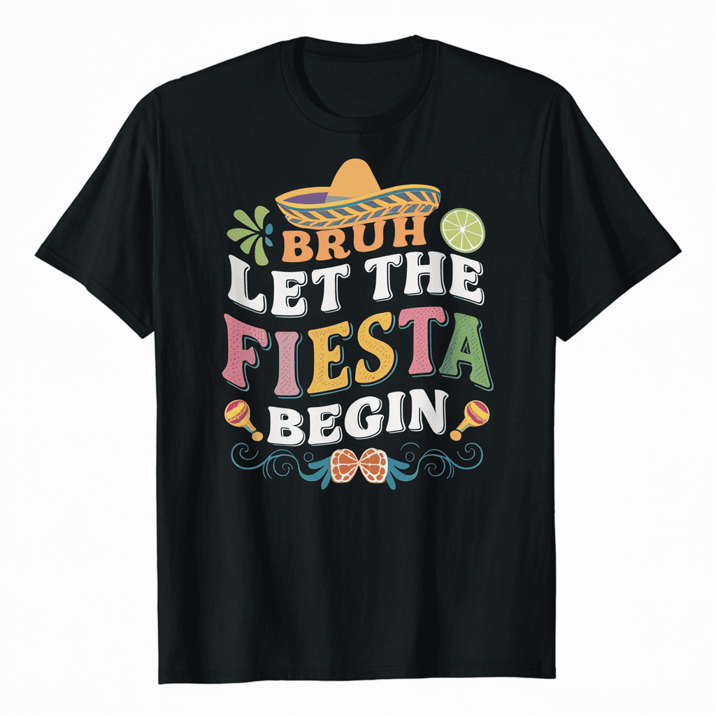 Cinco De Mayo Party Mexican Boys Bruh Let The Fiesta Begin T-Shirt ...