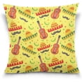 thumbnail image 1 of Cinco De Mayo Pattern Velvet Oblong Lumbar Plush Throw Pillow Cover/Shams Cushion Case - 16" x 16" - Decorative Invisible Zipper Design for Couch Sofa Pillowcase Only, 1 of 5