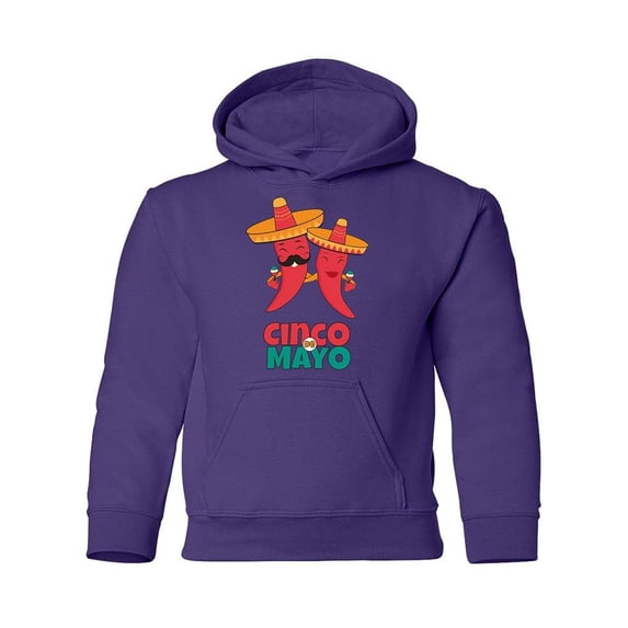 Cinco De Mayo, Peppers Hoodie Juniors -Image by Shutterstock, Small