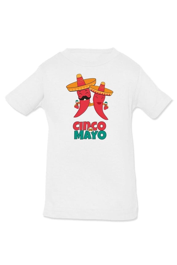 Cinco De Mayo, Peppers T-Shirt Infant -Image by Shutterstock,  12 Months