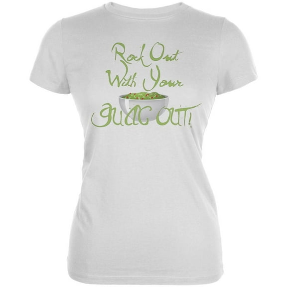 Cinco De Mayo Rock Out With Your Guac Out Juniors Soft T Shirt White SM