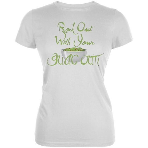 Cinco De Mayo Rock Out With Your Guac Out Juniors Soft T Shirt White SM