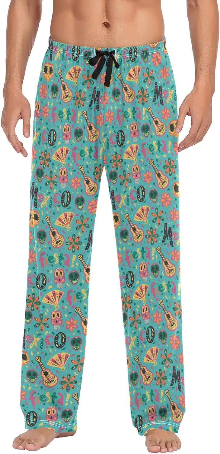 Cinco De Mayo Skull Pajama Pants Mens Lounge Pants Super Soft Men
