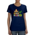thumbnail image 1 of Cinco De Mayo Sombrero Cactus Shaped T-Shirt Women -Image by Shutterstock, Female Medium, 1 of 4