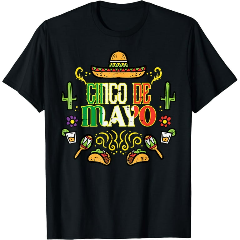 Cinco De Mayo Mexican Fiesta Hat Maracas T-Shirt