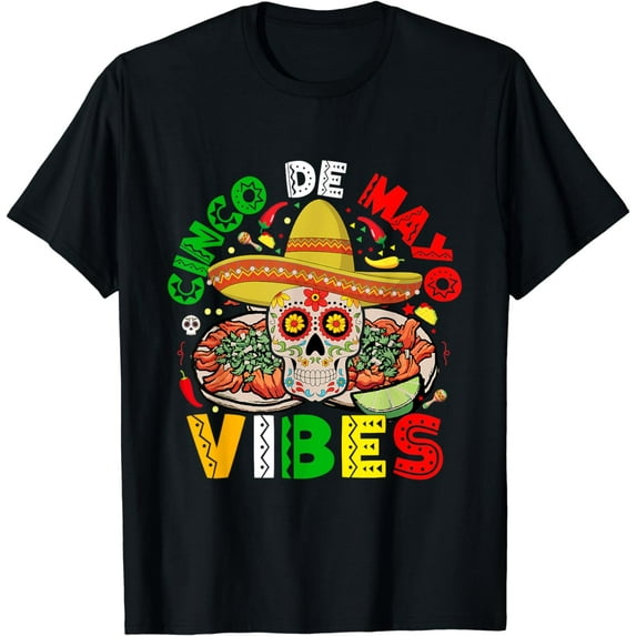 Cinco De Mayo Sugar Skull Taco Fiesta Squad 5 De Mayo T-Shirt