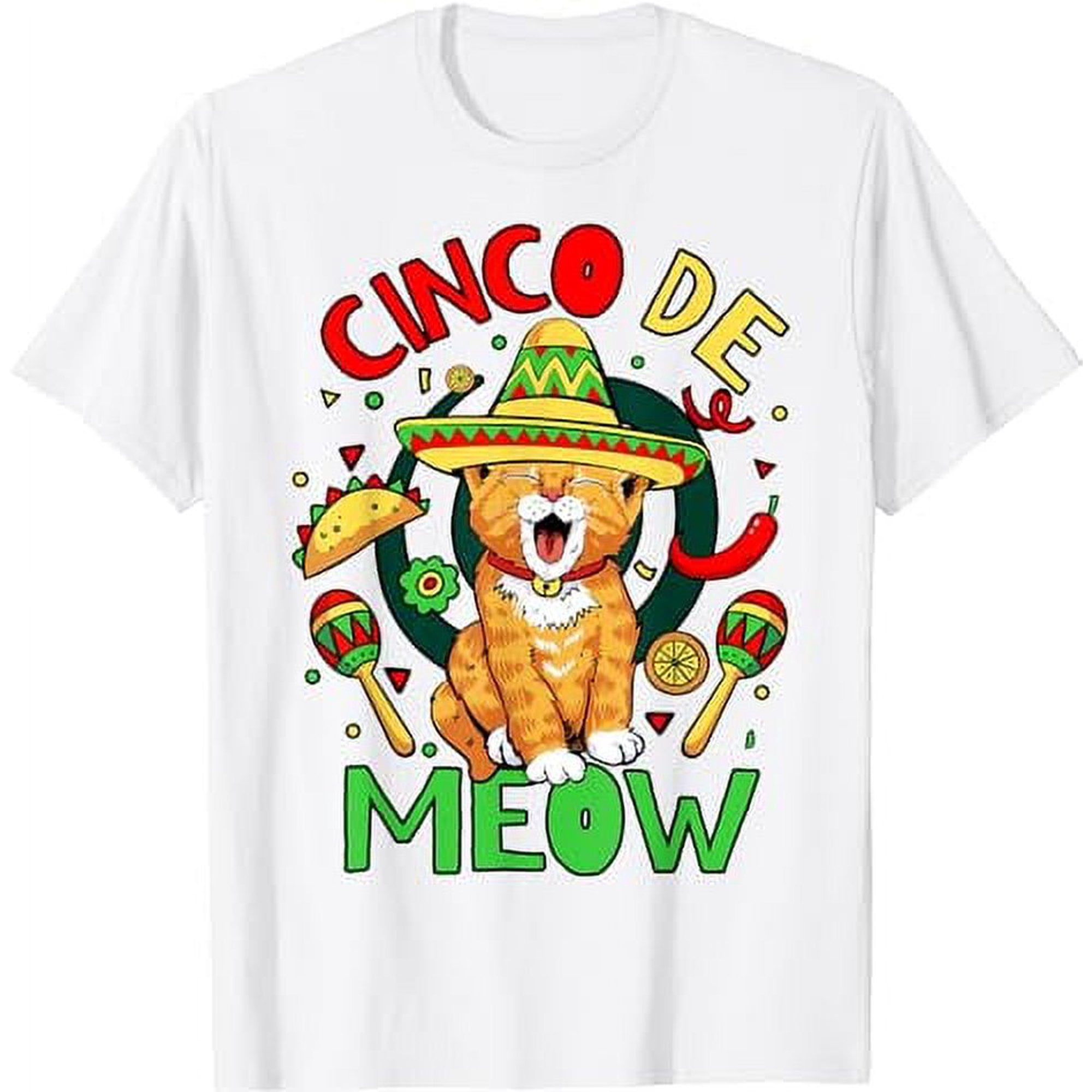 Cinco De Meow Funny Cinco De Mayo Cat Party T-Shirt - Walmart.com