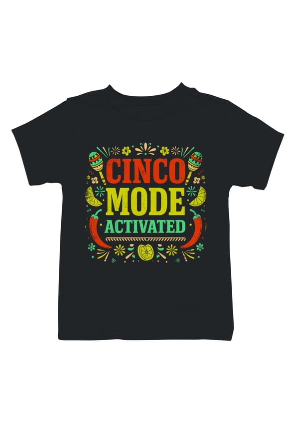 Cinco Fiesta Mode Activated Youth's Black T-shirt
